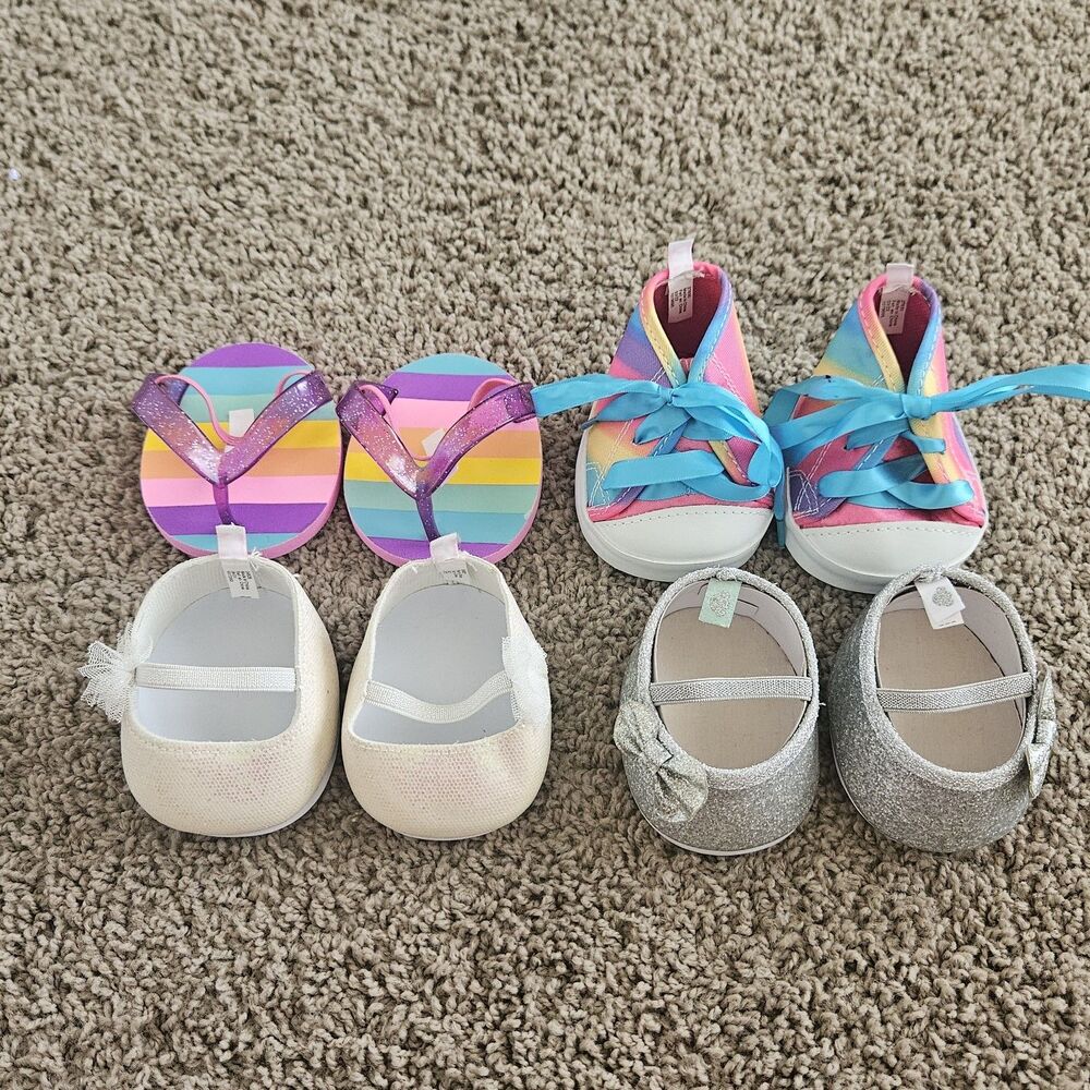 LOT OF BUILD A BEAR SHOES - 4 PAIRS